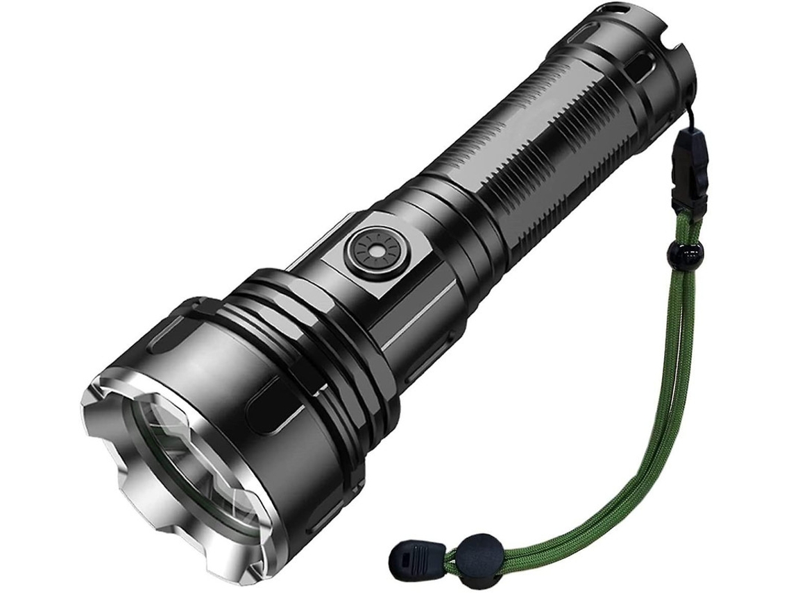 Lanterna Poderosa Tocha Led Recarregável Super Bright 3000 Lumens Lanterna Impermeável Com Bateria Recarregável De 5200mah, 5 Modos, Yizhood (preto)