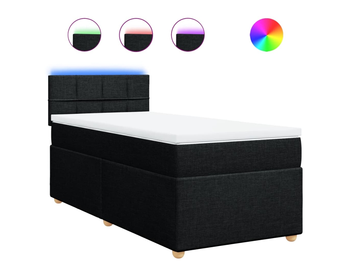 Box Spring Bed, Box Spring Beds Vidaxl Preto Tecido (90 X 200 Cm)