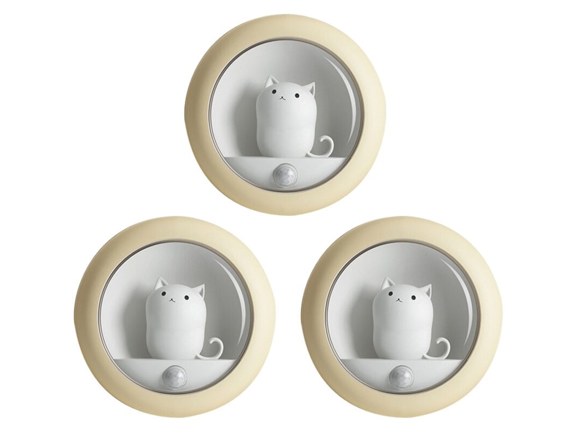Luz noturna para gatos com sensor de movimento, luz LED recarregável, pequena luz noturna USB, abajur de cabeceira Slowmoose