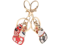 Conjunto De 2 Chaveiros De Gato Em Estilo Japonês Com Pingentes Decorativos Para Mochila, Mala E Carro.