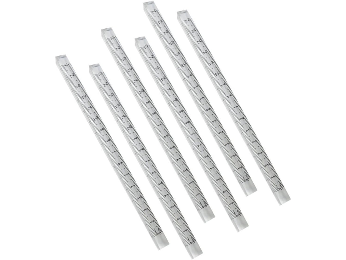 Conjunto De 6 Réguas Transparentes Para Desenho E Medição Tehaux, Ideal Para Estudantes E Crianças Em Idade Escolar