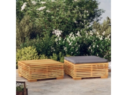 Vidaxl 2 Pcs Conjunto Lounge De Jardim Madeira De Teca Maciça