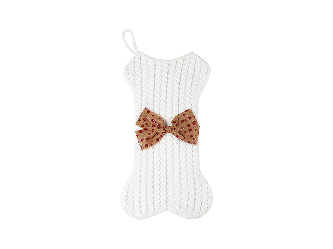 Laxiscreed Ornamento De Natal Em Tricot De Lã Com Estojo E Meia Branca, 42cm Para Decoração Festiva