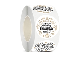 Conjunto de Etiquetas de Natal ZMDECQNA Etiquetas Dourado Designs Preto - 500un (8x8x4cm)