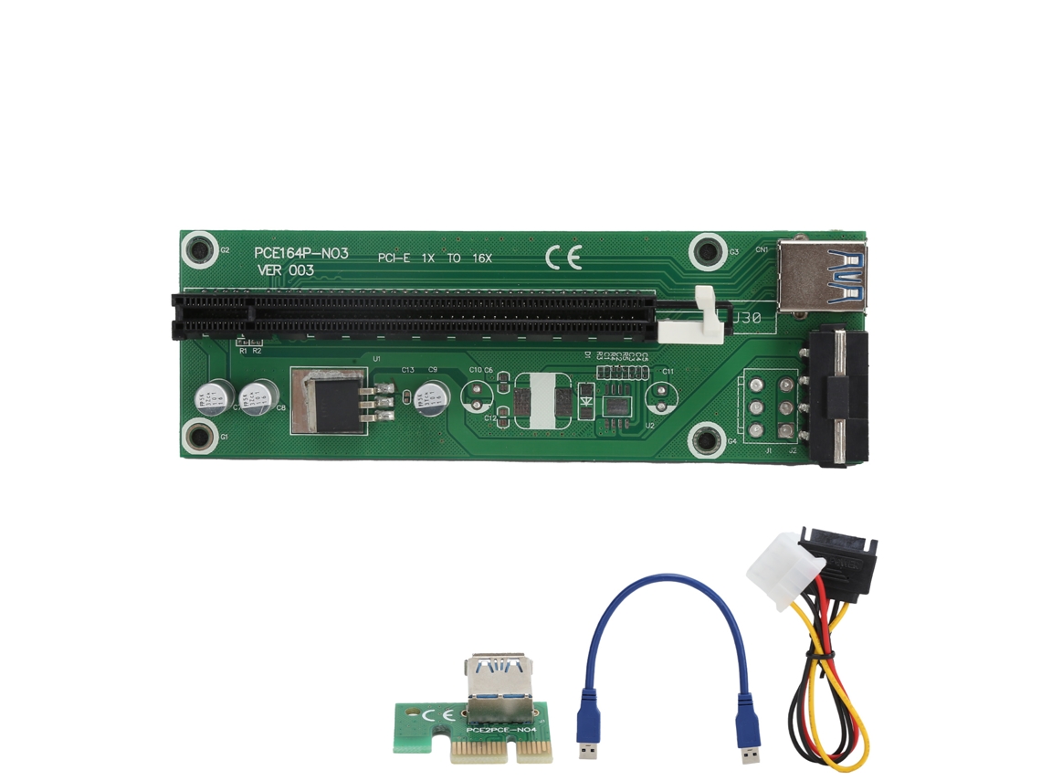Pcie Riser 60cm 23.6in Usb 3.0 Extensor Para Mineração De Bitcoin Com Cabeamento Sata Luz Dourada