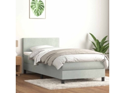 Vidaxl Cama Com Molas/colchão Cinzento-claro 80x210 Cm Veludo