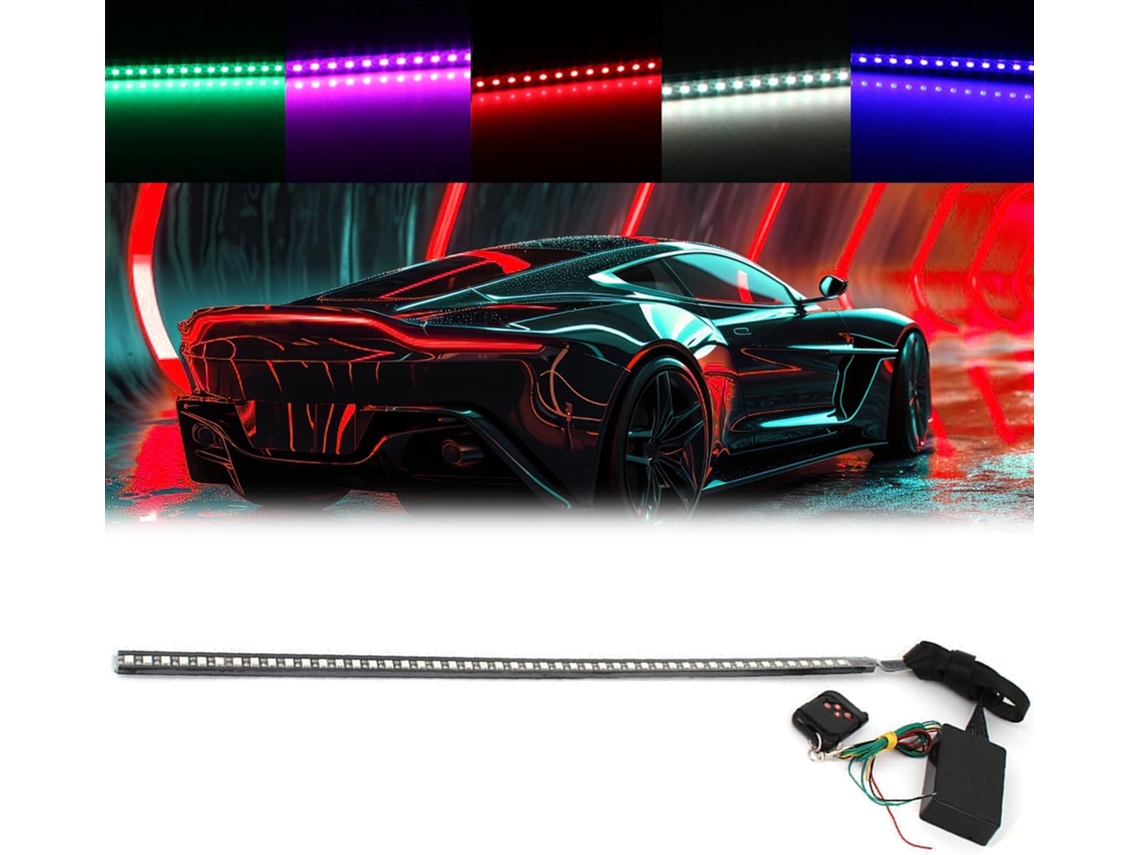 Barra De Luz Estroboscópica Rgb 7 Cores Com 48 Leds Para Carros, Barra De Luz À Prova D Água 22 Polegadas Para Caminhões