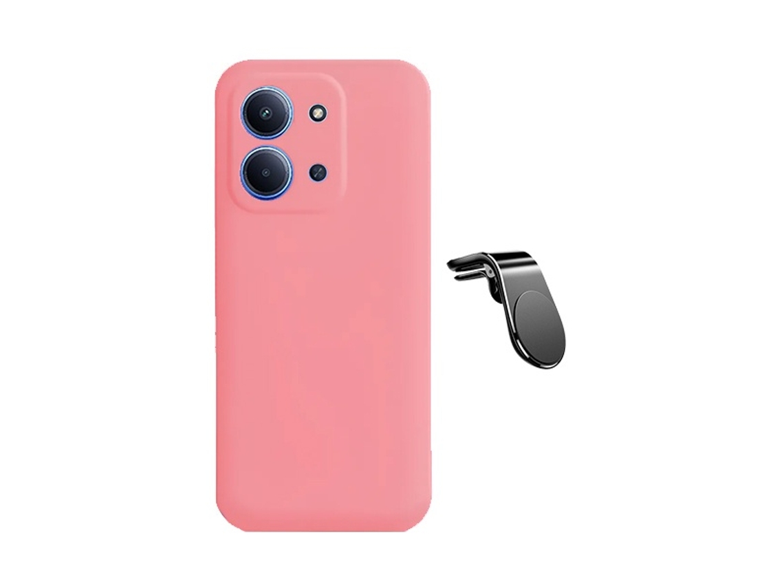 Kit Suporte L Capa Silicone Líquido Phonecare Para Xiaomi Poco C85 - Rosa
