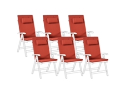 Conjunto De 6 Almofadas De Encosto/assento Java/amantea Premium 50 X 71 Cm Vermelho