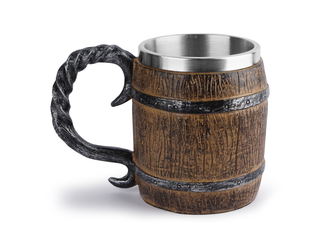 Caneca de Cerveja Viking Medieval Nórdica, Copo, Carvalho AQUAFORGE