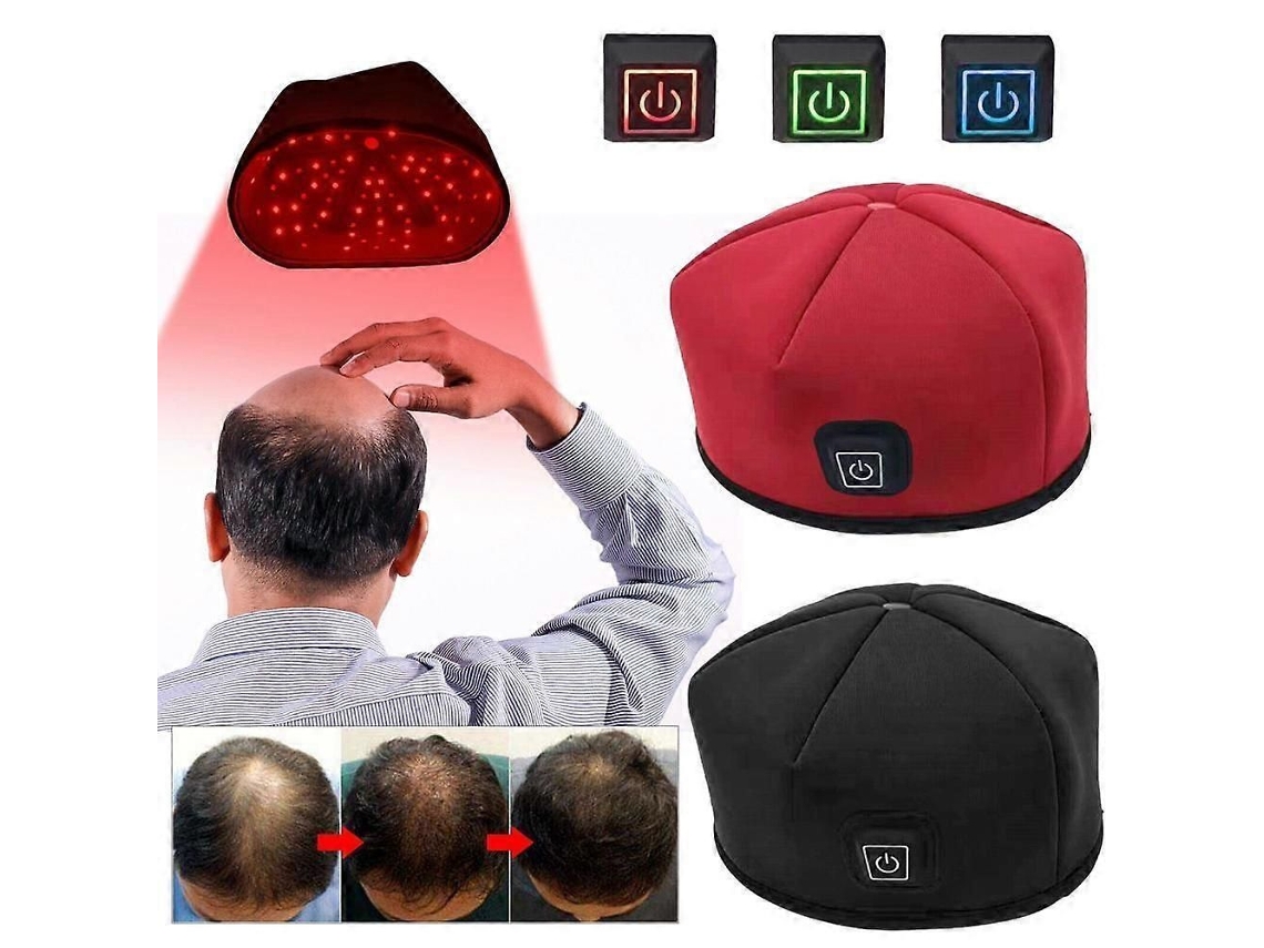 Boné de Terapia Luz Vermelha Infravermelha Usb com 660nm850nm para Crescimento Cabelo, T Ratamento Rápi GOKOCO