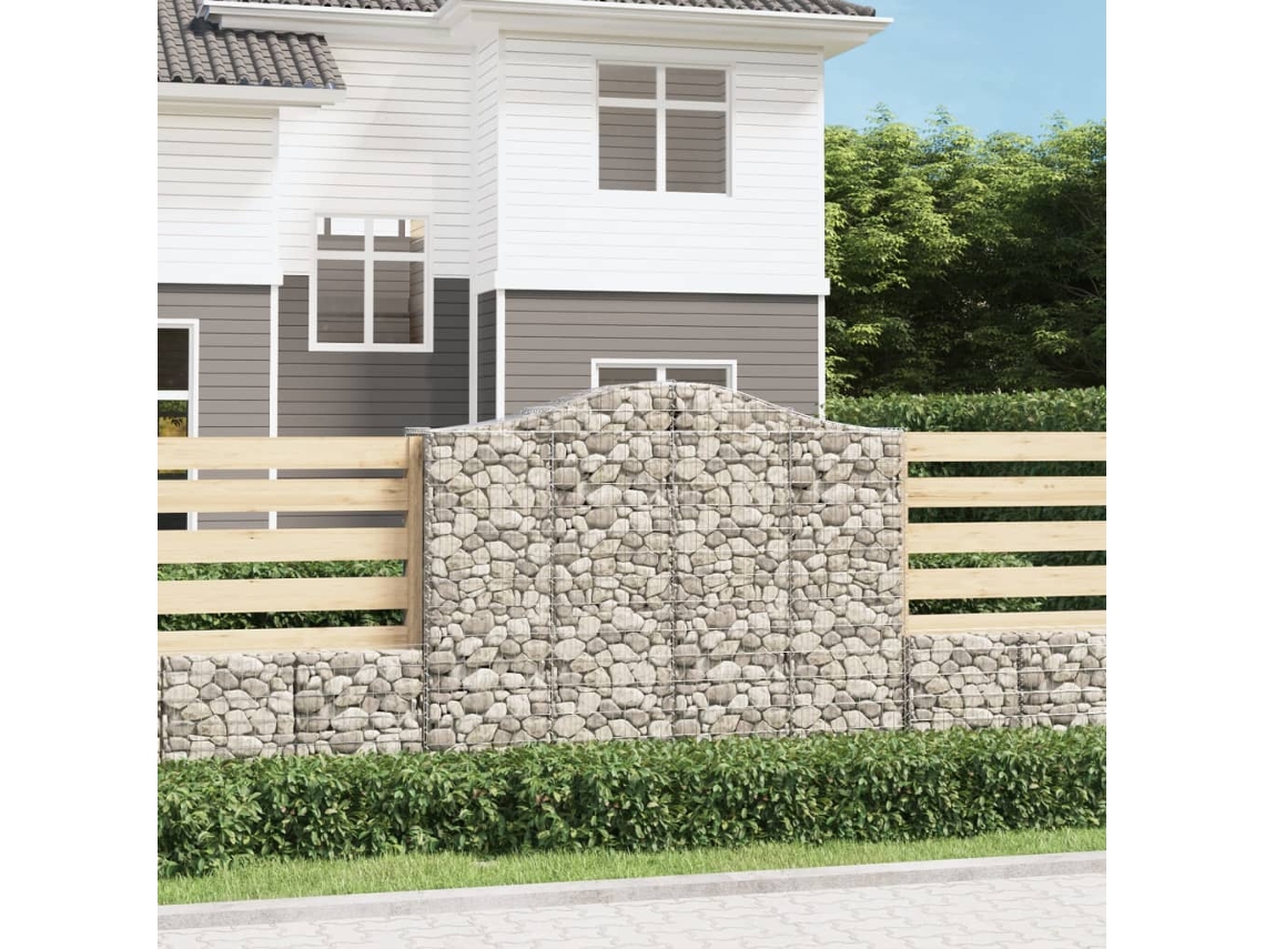 Vidaxl Cestos Gabião Arqueados 20 Pcs 200x50x160/180 Ferro Galvanizado