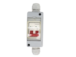 Interruptor de Circuito Mcb 2p Cc 500v 32a com Caixa Ip65 Sem Cabo