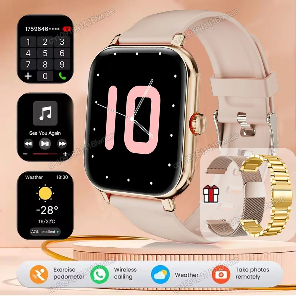 Smartwatch, Chamadas Bluetooth, Rastreador de Atividades Físicas, Monitoramento de Frequência Cardíaca, Gps, À Prova D'água. MDUG (dourado)