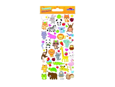 Adesivos Reutilizáveis ??- Relevo 3D Animais Glitter GLOBAL GIFT