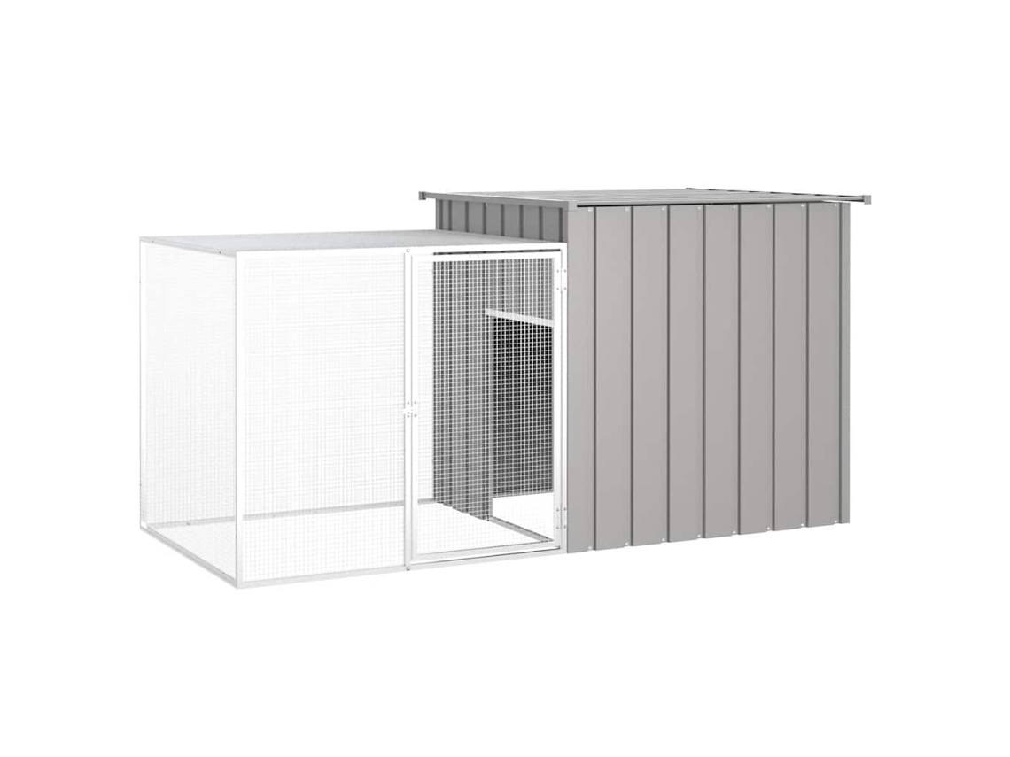Vidaxl Gaiola P/ Coelhos 200x91x100 Cm Aço Galvanizado Cinzento