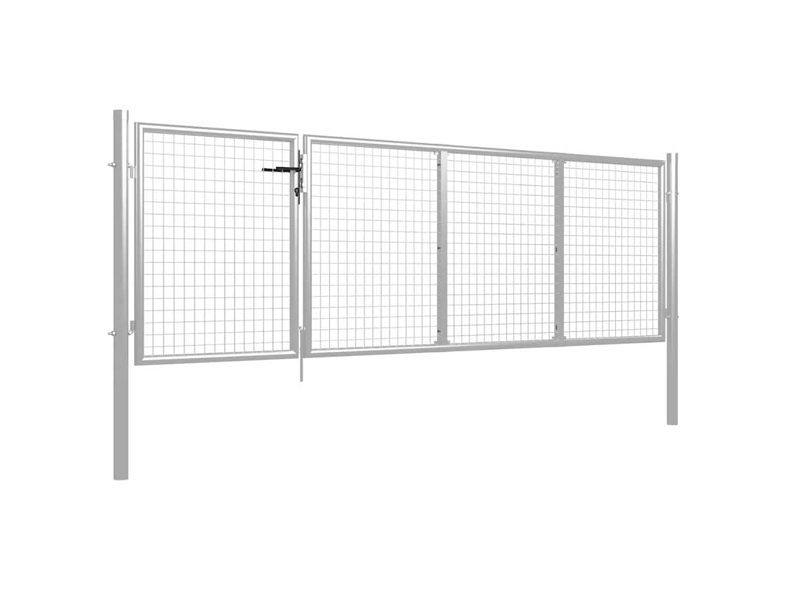 Portão de Jardim em Aço 350 X 75 Cm Prata MAISON EXCLUSIVE