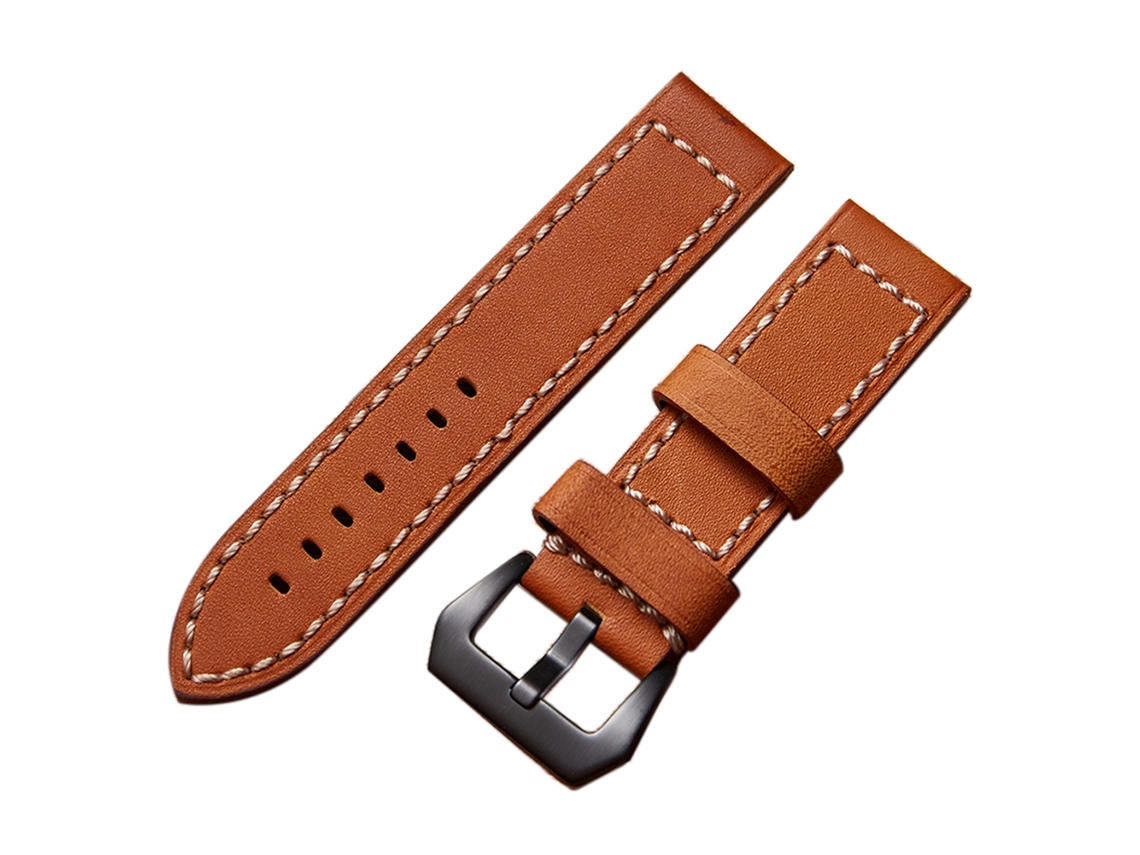 Correa De Reloj De Cuero Auténtico Para Hombre Con Hebilla De Acero Reemplazo 20mm Marrón Negro