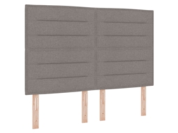 Conjunto 1 Cama Box Vidaxl Castanho-acinzentado Tecido (140 X 200 Cm)