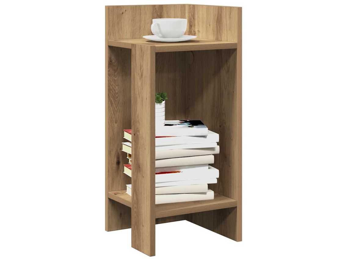Vidaxl Mesa Lateral Com Prateleira 110x50x103 Cm Carvalho Artisiano