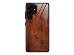 Capa De Celular Com Acabamento Em Madeira E Vidro Para Samsung Galaxy S23 Ultra 5g
