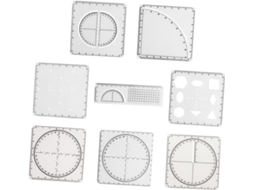 Régua Geométrica Multifuncional Fenteer Com 8 Modelos Para Desenho, De