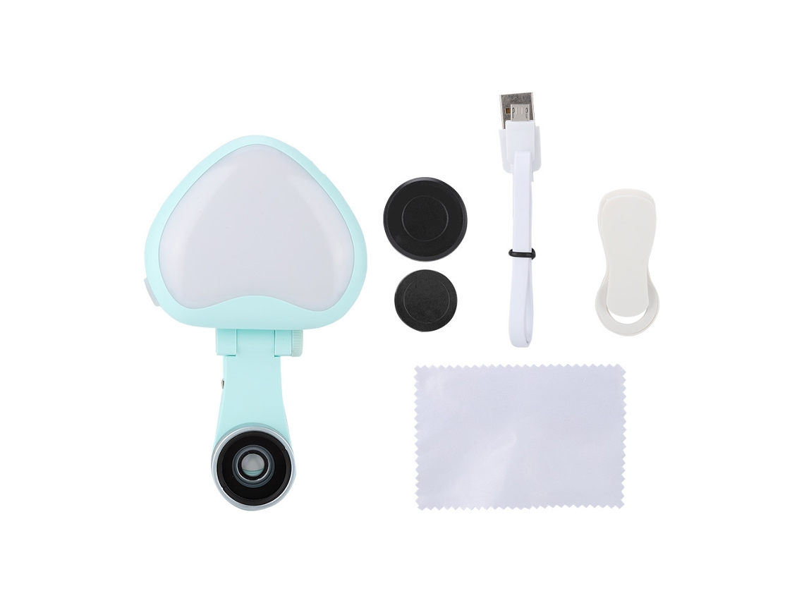 Lente de telefone LAXISCREED com lente grande angular e luz de preenchimento em forma de coração