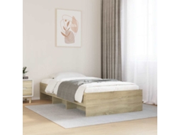 Vidaxl Estrutura Cama S/ Colchão Derivados De Madeira Carvalho Sonoma
