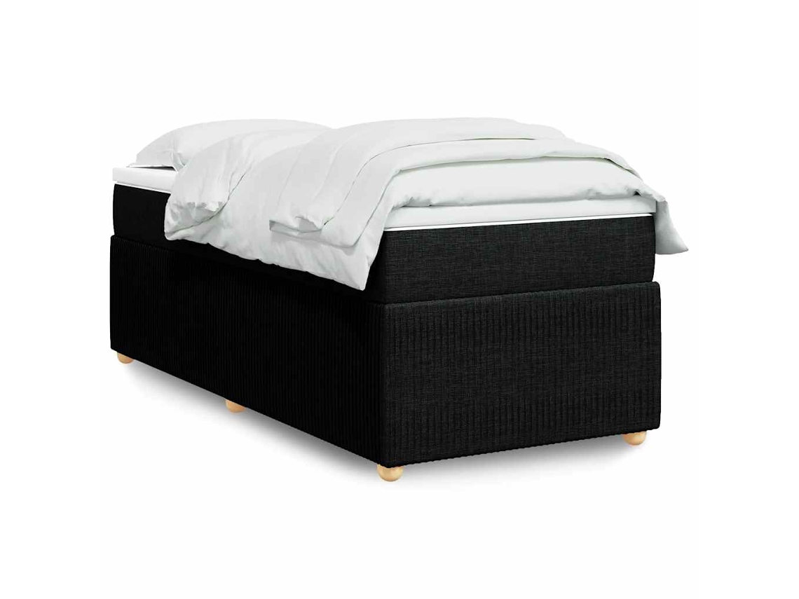 Vidaxl Cama Com Molas/colchão 100x200 Cm Tecido Preto