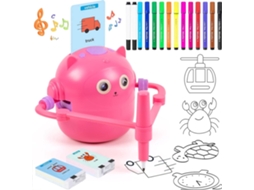 Robô De Desenho Para Crianças, Desenho Educativo Interativo, Com 100 Cartões De Palavras Rosa Czhhmart