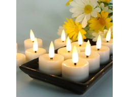 (6 Velas Led Brancas Com Efeito De Chama Tremulante), Alimentadas Por Bateria, Sem Chama, Ideais Para Decoração De Festas.