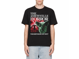 Rockinstone Amityville Horror Movie Pig And House Black Adult T-shirt Size:l