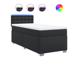 Box Spring Bed, Box Spring Beds Vidaxl Preto Couro Artificial (90 X 200 Cm)