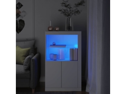 Vidaxl Armário De Apoio Com Luzes Led Derivados De Madeira Branco