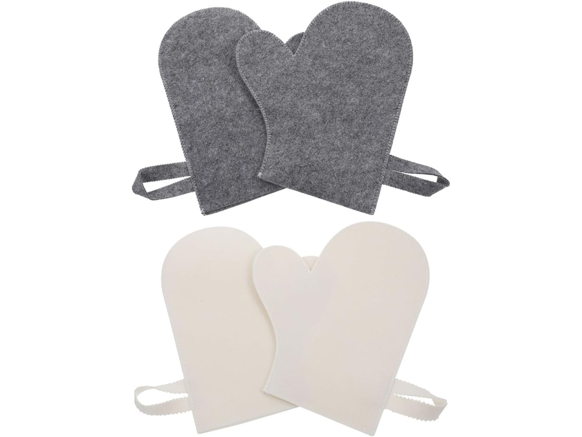 Kit de 4 Luvas de Feltro para Sauna com Isolamento Térmico e Material Absorvente. Hipoalergênicas, Ideais para Sauna e CHABERLU