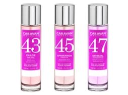3X Perfume Feminino Nº45 Nº43 Nº47 150Ml CARAVAN
