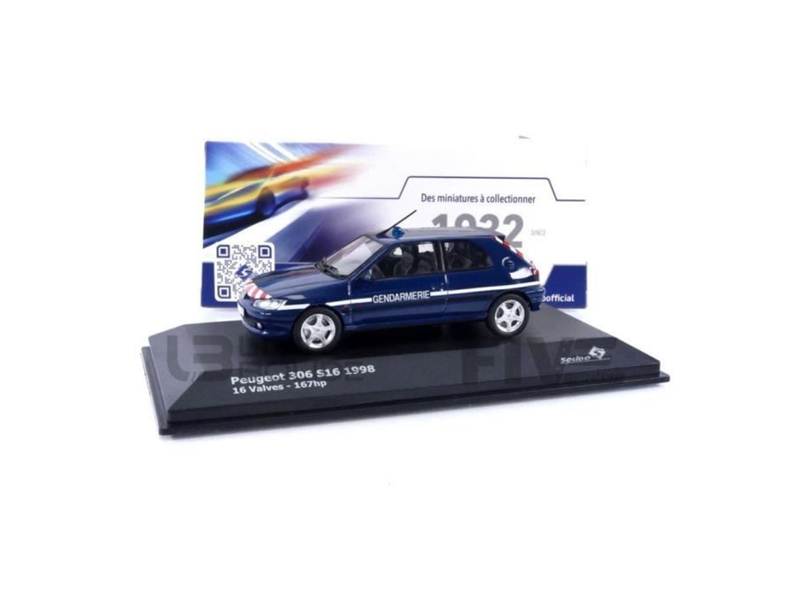 Carro Miniatura Colecionável Solido 1/43 Peugeot 306 S16 Gendarmerie Azul 4311407