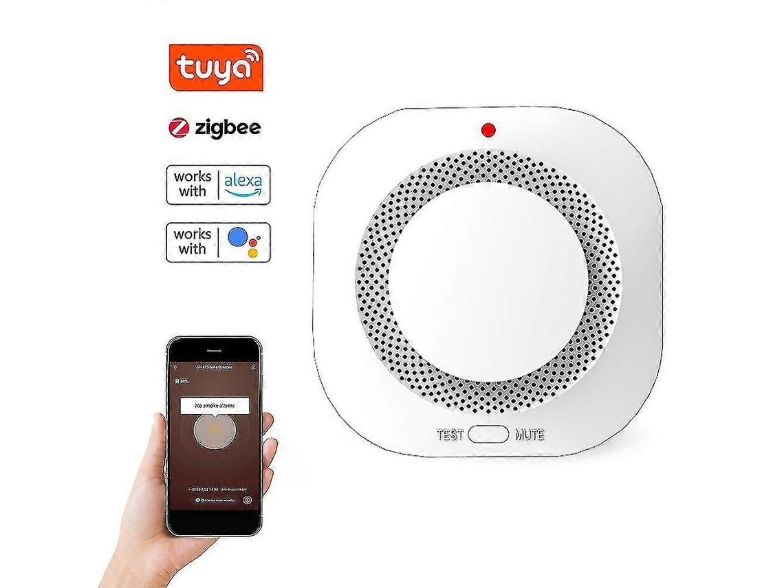 Lurelia Detector De Fumaça Sem Fios Zigbee Alarme De Incêndio Residencial Inteligente Tuya Com Indução De 360 ​​graus, Aviso Sonoro E Luminoso