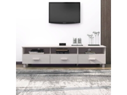 Vidaxl Móvel De Tv Hamar 158x40x40 Cm Pinho Maciço Branco