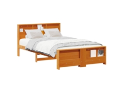 Estrutura da Cama Marrom Cera em Madeira Processada MAISON EXCLUSIVE (120x190 cm)