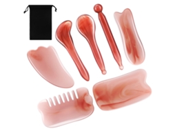 Conjunto de 1 ferramenta Gua Sha com bolsa de armazenamento