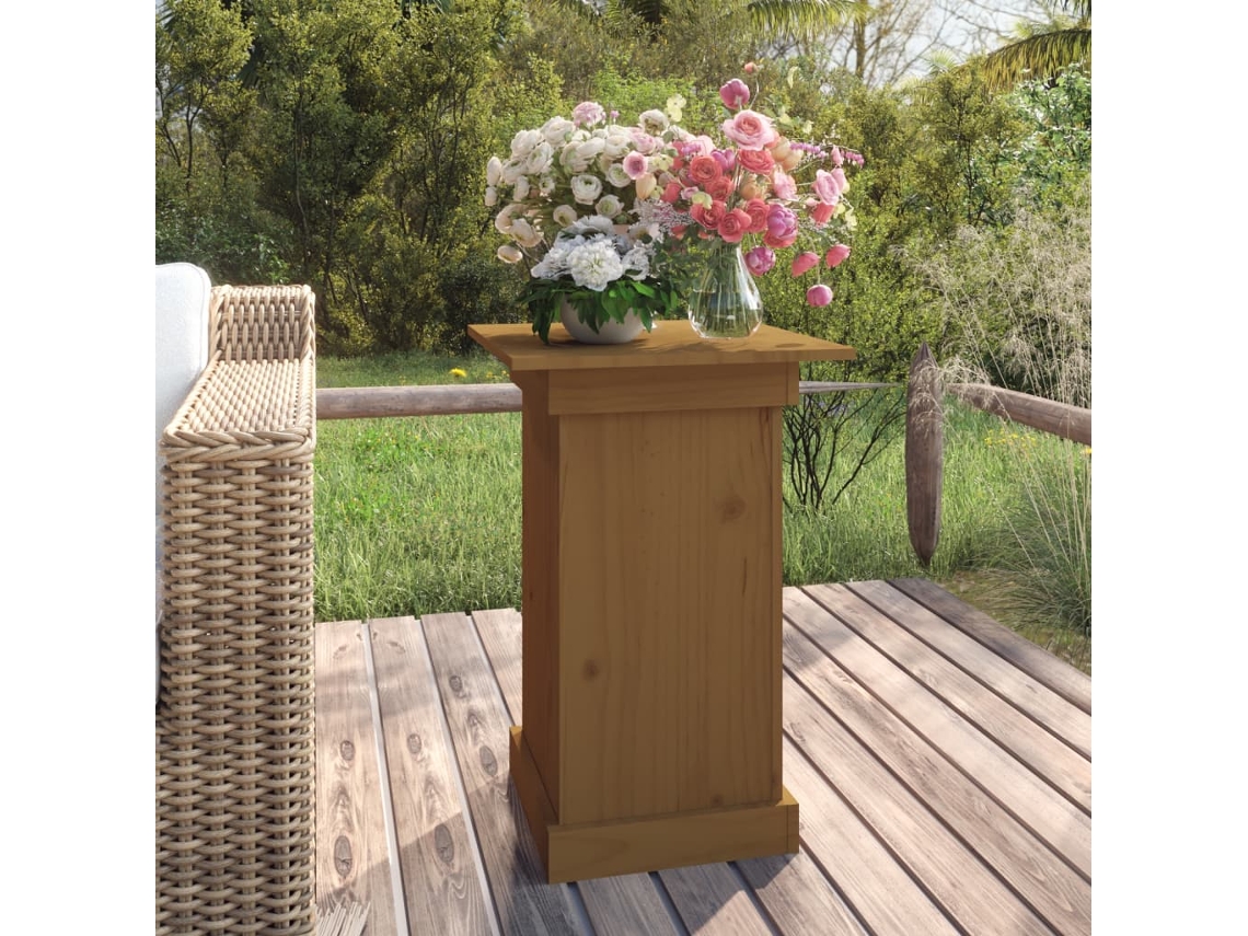 Vidaxl Suporte De Vasos 40x40x60 Cm Madeira Pinho Maciça Castanho-mel