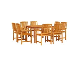 Maison Exclusive - Conjunto De Jantar Para Jardim 9 Unid. Castanho