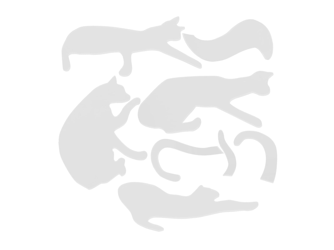 Molde De Acolchoado De Gato Em Acrílico Branco
