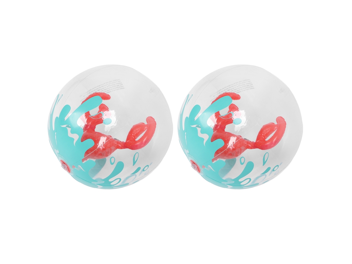 Mali 2pcs Bolas de Praia Infláveis Pvc Caranguejo 3d Grande para Praia Piscina a Partir de 3 Anos