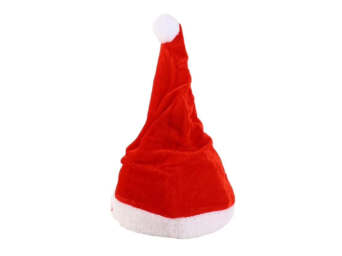 Mali chapéu de Natal Elétrico Cantando e Dançando com Movimento Automático Cor Branco e Vermelho para Festa de Natal e Ano Novo