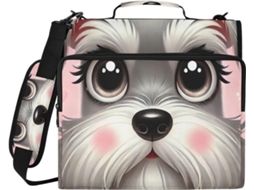 Pasta Fofa Rosa Em Formato De Cachorrinho, Com Zíper E Compartimento Laptop, Resistente À Água, Ideal Escola E