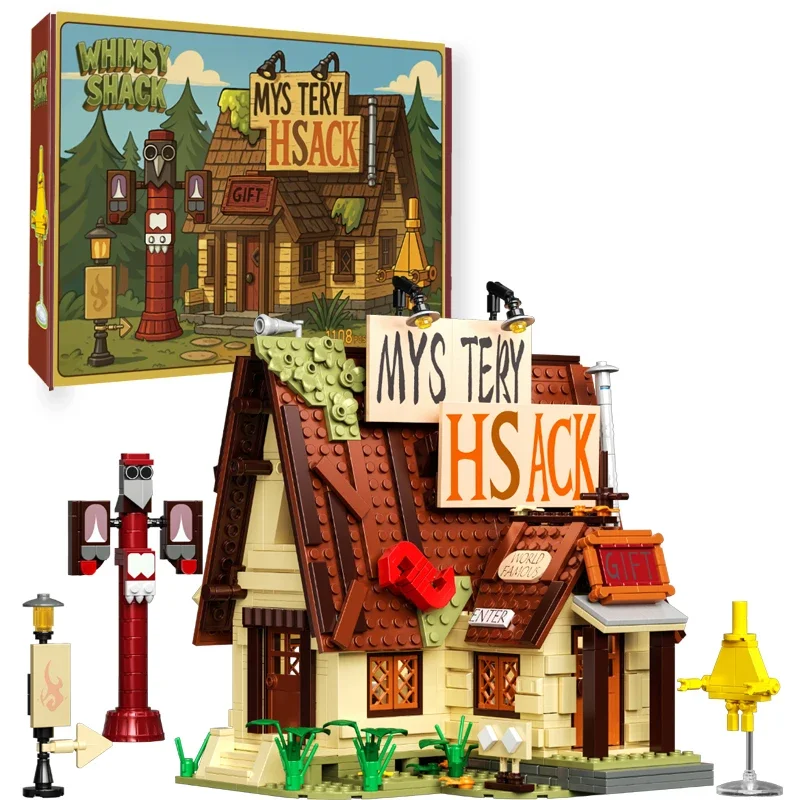(1108 Peças) Blocos De Montar Casa Misteriosa, Modelo Clássico De Casa Na Floresta Em Desenho Animado, Brinquedo Educativo Infantil