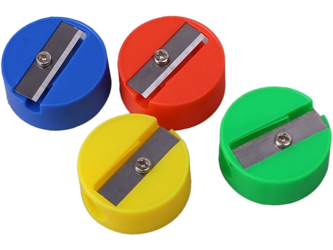 Conjunto De 100 Apontadores De Lápis Compactos E Redondos De Plástico, Manuais, Para, Material Escolar