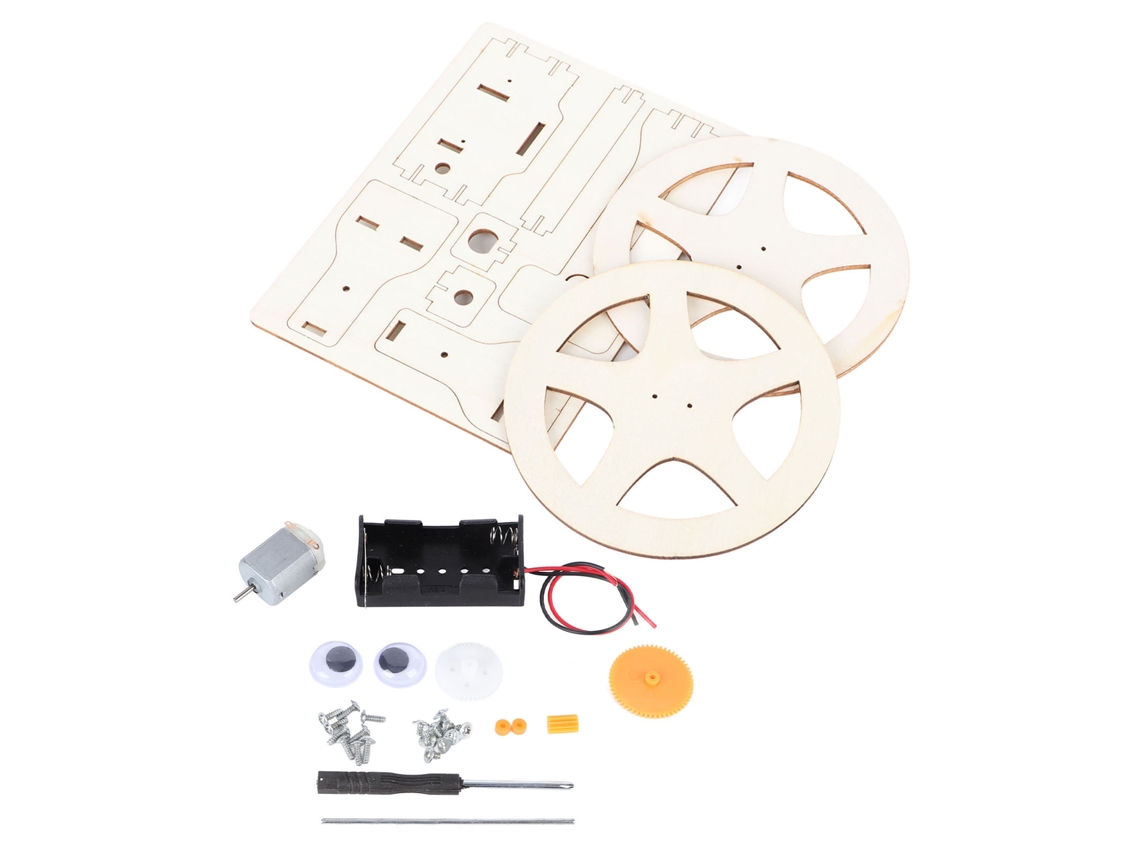 Walshlxq brinquedo Robótico com Motor Carro de Equilíbrio Diy Científico Elétrico de Madeira para Crianças Tipo 1